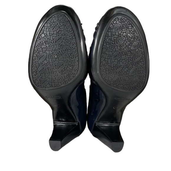 Nurture Blue Patent Leather Peep Toe Heels Womens Size 9 - Picture 10 of 15